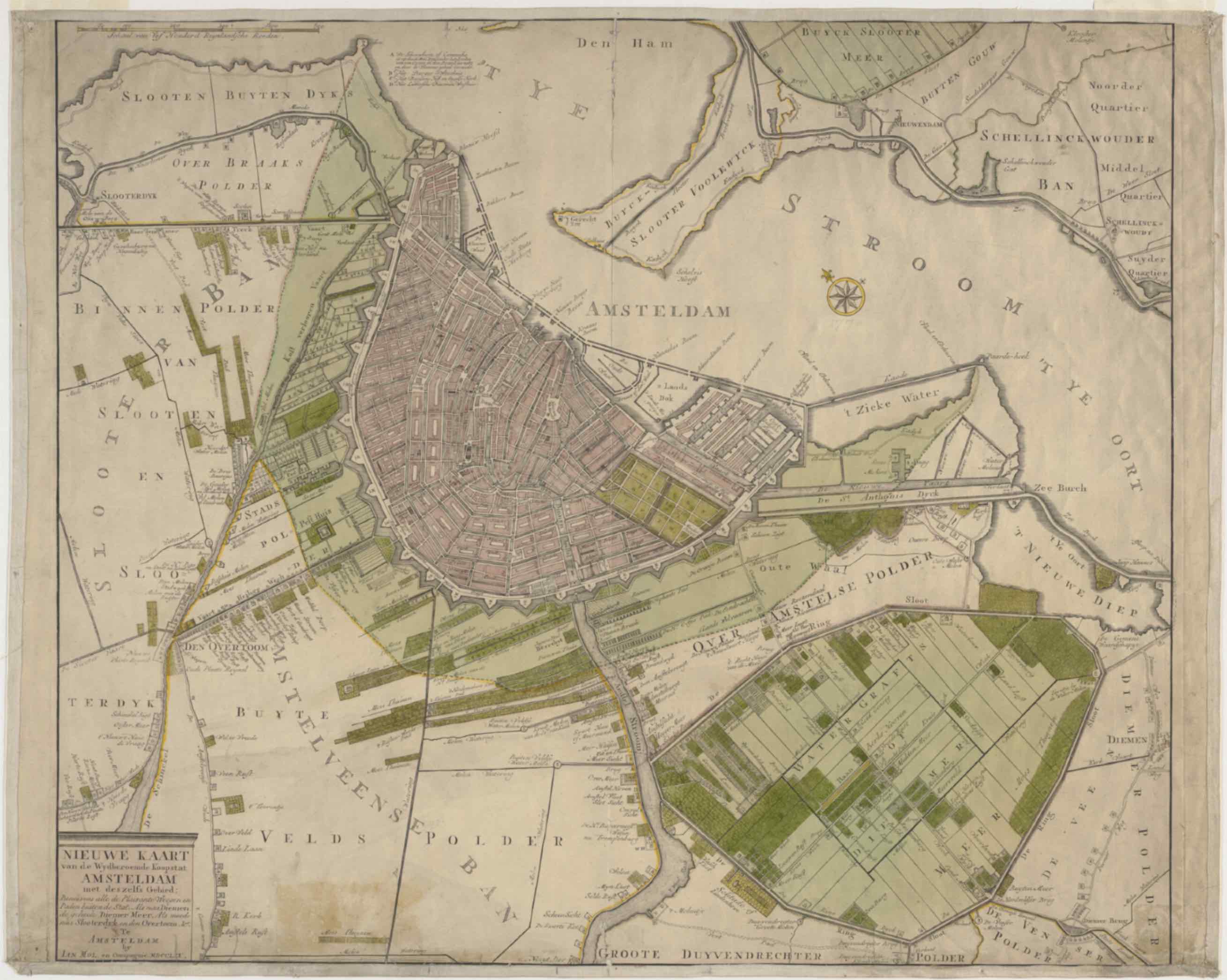 Map of Amsterdam in 1670, Stadsarchief Amsterdam/Mol, Pieter (graveur), Mol, Ian
