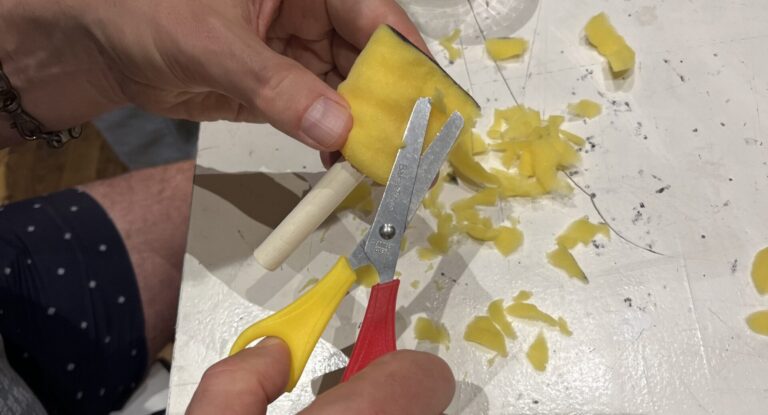 Shaping a sponge brush
