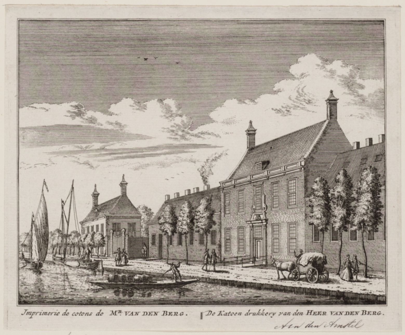 The cotton printery of Van den Berg. Stadsarchief Amsterdam/Rademaker, Abraham (1675-1735), Schenk, Leonardus (1696-1767)